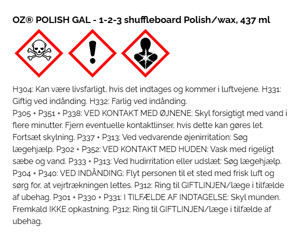 TSF 1-2-3 shuffleboard Polish/wax